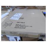 Furinno 11157GYW/BK Andrey End Table Nightstand with Bin Drawer, 1-Pack, French Oak Grey