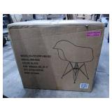 CangLong Mid Century Modern DSW Molded Shell Lounge Plastic Arm Dining-Chairs, Set of 2/ Black