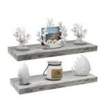 Sorbus Floating Shelves Farmhouse Wall Shelf Decoration - 24 Inch Long - 2 Pack in Grey 24in