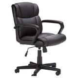Amazon Basics Padded Office Desk Chair with Armrests, Adjustable Height/Tilt, 360-Degree Swivel, 275Lb Capacity - Black