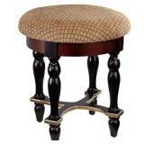 Design Toscano Grand Duchess Vanity Stool, 17 Inch, Walnut