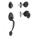 Copper Creek Colonial Single Cylinder Handleset with Egg Interior Knob Trim