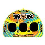 WOW World of Watersports Macho Multiple Riding Positions Tube 1 2 or 3 Person Inflatable Deck and Cockpit Towable Tube for Boating, 16-1030