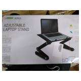 WorkEZ PROFESSIONAL Ergonomic Aluminum Laptop Cooling Stand Lap Desk Tray for Bed Couch. Adjustable height angle tilt notebook macbook pro computer riser folding desktop holder portable,Black