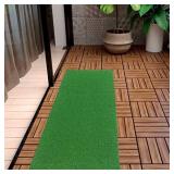 Ottomanson Evergreen Artificial Turf Area Rug, 20" X 59", Green