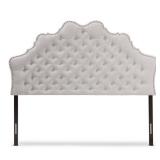 Baxton Studio Hilda Modern and Contemporary Greyish Beige Fabric King Size Headboard