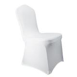 WELMATCH White Stretch Spandex Chair Covers Wedding Universal - 50 Pcs Banquet Wedding Party Dining Scuba Elastic Chair Covers (White, 50)