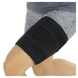 Vive Thigh Brace - Hamstring Quad Wrap - Adjustable Compression Sleeve Support for Pulled Groin Muscle, Sprains, Quadricep, Tendinitis, Workouts, Sciatica Pain and Sports Recovery - Men, Women (Black)
