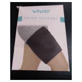 Vive Thigh Brace - Hamstring Quad Wrap - Adjustable Compression Sleeve Support for Pulled Groin Muscle, Sprains, Quadricep, Tendinitis, Workouts, Sciatica Pain and Sports Recovery - Men, Women (Black)