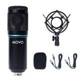 Movo PC-M6 Universal Cardioid Condenser Microphone with XLR and 3.5mm, Shock Mount, and Windscreen - Perfect for Podcasting, Live-Streaming, Gaming, Remote Work
