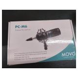 Movo PC-M6 Universal Cardioid Condenser Microphone with XLR and 3.5mm, Shock Mount, and Windscreen - Perfect for Podcasting, Live-Streaming, Gaming, Remote Work
