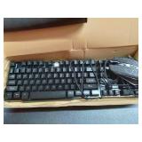 RGB Gaming Keyboard and Colorful Mouse Combo,USB Wired LED Backlight Gaming Mouse and Keyboard for Laptop PC Computer Gaming and Work,Letter Glow,Mechanical Feeling