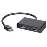 Monoprice 2-Port DisplayPort 1.2 to DisplayPort Multi-Stream Transport (MST) Hub, DP to DP, Ideal for Digital Signage, Large Video Displays in Schools