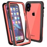 CellEver Compatible with iPhone XR Case, Clear Waterproof Shockproof IP68 Certified SandProof Snowproof Full Body Protective Clear Transparent Cover Designed for iPhone XR 6.1 inch (2018) - KZ Coral