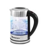 Elite Platinum EKT-1789D Electric Programmable Cordless Glass Kettle w/5 Temperatures Tea and Coffee, Bpa-Free, Water Sterilizer, Auto Shut-Off and Keep Warm Function, 1.7L (7.2 Cups), Stainless Steel