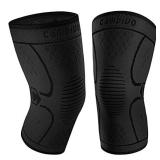 CAMBIVO 2 Pack Knee Brace, Knee Compression Sleeve for Men and Women, Knee Support for Running, Workout, Gym, Hiking, Sports (Black,Small)