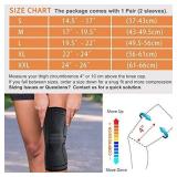 CAMBIVO 2 Pack Knee Brace, Knee Compression Sleeve for Men and Women, Knee Support for Running, Workout, Gym, Hiking, Sports (Black,Small)