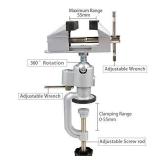 TANJIN Bench Vise 360 Degree Aluminum body Rotating Work Table Vise Jewelry Universal Clamp Fixed Tool