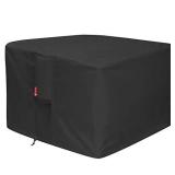 Gas Fire Pit Cover Square - Premium Patio Outdoor Cover Heavy Duty Fabric with PVC Coating,100% Waterproof,Anti-Crack,Fits for 30 inch,31 inch,32 inch Fire Pit / Table Cover (32"L x 32"W x 24"H,Black)
