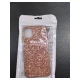 Wollony Case for iPhone 11 Case Glitter Sparkle Bling Shiny Phone Case for Girl Ultra Slim Durable Hybrid TPU Shockproof Bumper Hard Anti-Slip Back Protective Cover for iPhone 11 6.1inch Rose Gold