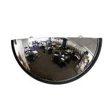 18â Acrylic Bubble Half Dome Mirror with Black Rim, Round Indoor Security Mirror for Driveway Safety Spots, Outdoor Warehouse Side View, Circular Wall Mirror for Office Use - Vision Metalizers (D