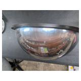 18â Acrylic Bubble Half Dome Mirror with Black Rim, Round Indoor Security Mirror for Driveway Safety Spots, Outdoor Warehouse Side View, Circular Wall Mirror for Office Use - Vision Metalizers (D