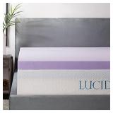LUCID 3 Inch Lavender Infused Memory Foam Mattress Topper - Ventilated Design - Full Size (3-Inch)
