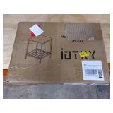 IOTXY Home Modern End Table - Simple 2-Tier Sofa Couch Side Table with Storage Shelf, Nightstand, Rectangle, Gold