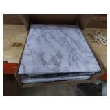 mDesign Modern Farmhouse Nesting Side/End Table - Metal Wood Design - Sturdy Vintage, Rustic, Industrial Home Decor Accent Furniture for Living Room, Bedroom - Set of 3 - Marble/Black