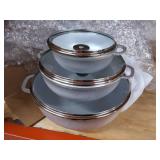 IMUSA USA Traditional Colombian Natural Caldero Glass Lid & Steam Vent 3-Piece (1.4/3.4/6.6) Quart, Silver (Dutch Oven Set)