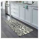 Vivian Medallion Runner Rug Non Slip Hallway Entry Carpet [Made in USA], 2 x 6, Grey
