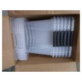 IRIS USA TB Clear Plastic Storage Bin Tote Organizing Container with Durable Lid and Secure Latching Buckles, 32 Qt, 6 Count