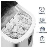Euhomy Ice Maker Machine Countertop, 26 lbs in 24 Hours, 9 Cubes Ready in 6 Mins, Electric Ice Maker and Compact Potable Ice Maker with Ice Scoop and Basket. Perfect for Home/Kitchen/Office.(Silver)