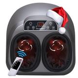 Foot Massager with Heat, MUJERBAY Shiatsu Feet Massage Machine, Full-Cover Air Compression Deep Kneading, 5 Instensy Foot Massager, Fit Up to Size 12.