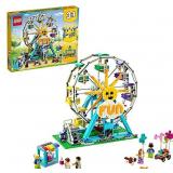 LEGO Creator 3in1 Ferris Wheel 31119 Building Kit with Rebuildable Toy Bumper Cars, Boat Swing and 5 Minifigures; 2021 (1,002 Pieces)