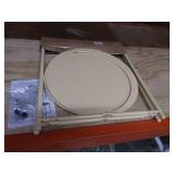 Folding Tray Metal Side Table, Sofa Table Small Round End Tables, Anti-Rust and Waterproof Outdoor or Indoor Snack Table, Accent Coffee Table, H20.28" x D18.11", Cream