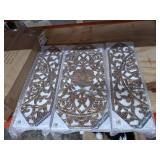 Madison Park Gold Medallion Gold 3 Piece Canvas Set Medallion 3D Design- Retail:$103.99