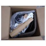 PHI VILLA Square Adjustable Height Leather and Metal Swivel Bar Stools, Set of 2