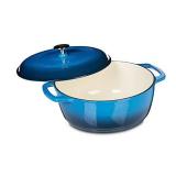 Amazon Basics Enameled Cast Iron Covered Dutch Oven, 6-Quart, Blue