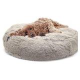 SPORT PET Luxury Waterproof Pet Bed Replacement Covers, Machine Washable - Beige, Fits 36" Round Large Luxury Bed