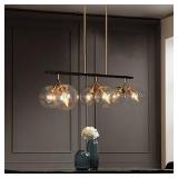 Modern Glam 6-light Orb Seeded Glass Chandelier Kitchen Islands Lights - L28.5" x W12