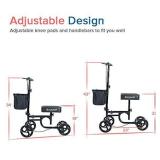 ELENKER Steerable Knee Walker Deluxe Medical Scooter for Foot Injuries Compact Crutches Alternative Black
