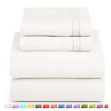 Nestl Luxury Queen Sheet Set - 4 Piece Extra Soft 1800 Deep Pocket Bed Sheets with Fitted Sheet, Flat Sheet, 2 Pillow Cases, Hotel Grade Comfort and Softness - White