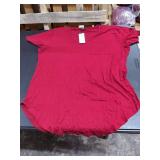 ALLEGRACE Womens Casual Scoop Collar Plus Size T Shirts Summer Tops Tee Wine Red XXL