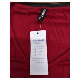 ALLEGRACE Womens Casual Scoop Collar Plus Size T Shirts Summer Tops Tee Wine Red XXL