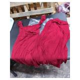 Saslax Off Shoulder Ruffle Sleeves Elegant Fitted Maxi Maternity Dress for Photoshoot Baby Shower, Burgundy X-Large