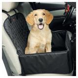amorus 2-in-1 Dog Car Seat Cover Pet Car Hammock Waterproof Cat Carrier Protector for Travel, Car SUV Protection Against Dirt and Pet Fur Seat Covers (Black)