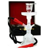 Glass Hookah Shisha Nargile Smoke Pipe 14" by Al Fakher (Ice Clear) Two Heads Two Screen