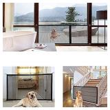 Magic Pet Gate, Mesh Dog Gate with Latest Zipper Design Extra Wide Portable Adjustable Folding Mesh Dog Gate for The House Providing a Safe Enclosure to Play and Rest Dog Gate Isolated Gauze Indoor