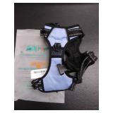 PoyPet No Pull Dog Harness, No Choke Dog Reflective Harness, Adjustable Soft Padded Pet Vest with Easy Control Handle 3 Snap Buckles (Light Blue,M)